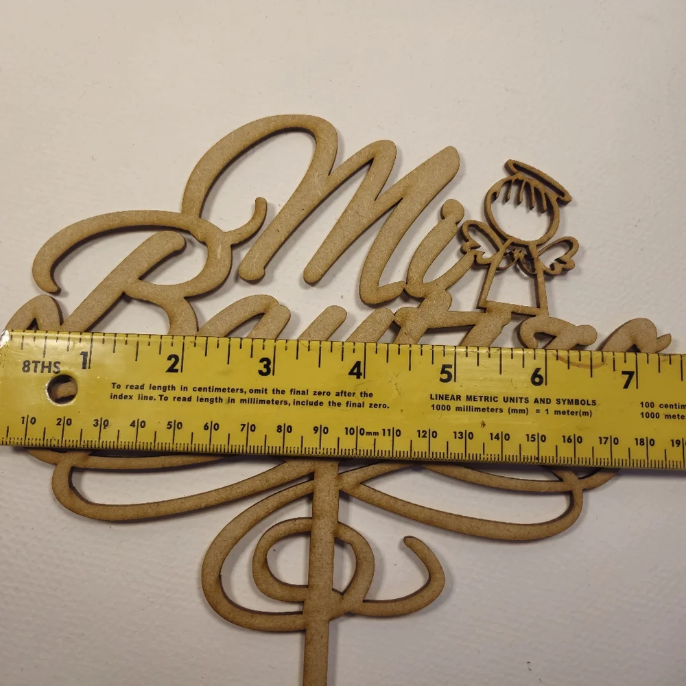 Mi bautizo Cake Topper.  Wooden Baptism Cake Topper.  Cake Toppers decor